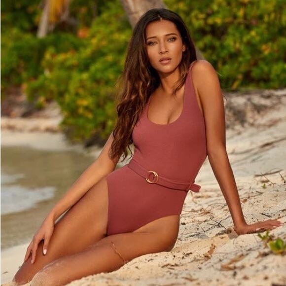 Melissa‎ Odabash Rio CR Ridges Mocha Swimsuit Size IT 40 / US 4 - Picture 1 of 9